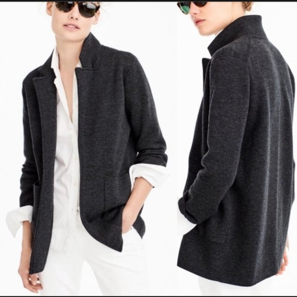 J. Crew Sweaters - J Crew Open Front Sweater Knit Blazer 100% merino wool